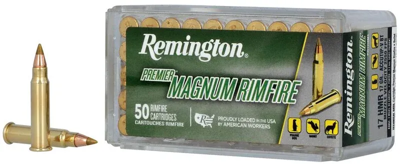Remington Premier Magnum Rimfire 17 HMR 17 Grain AccuTip-V Boat Tail (50 Count) Remington Premier Magnum Rimfire 17 HMR 17 Grain AccuTip-V Boat Tail (50 Count)
