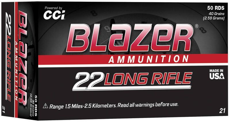 Blazer Rimfire 22 LR Lead Round Nose 40 Grain 50 Rounds