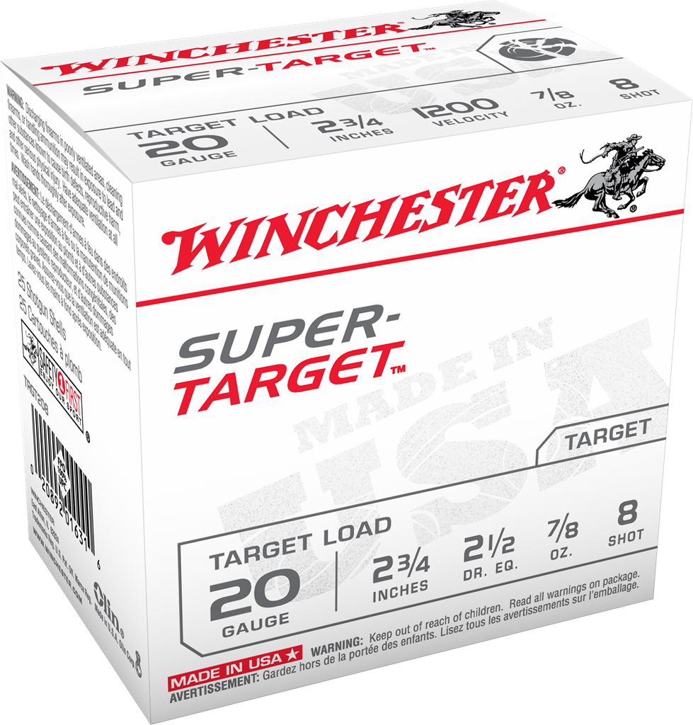 Winchester Super Target 20 Gauge 2 3/4" #8 (25 Rounds)