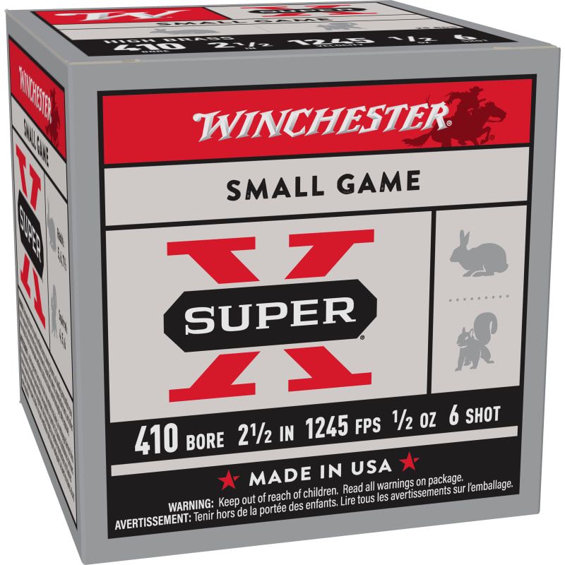Winchester Super X 410 Gauge 2 1/2 Winchester Super X 410 Gauge 2 1/2" #6 Shot High Brass (25 Rounds)