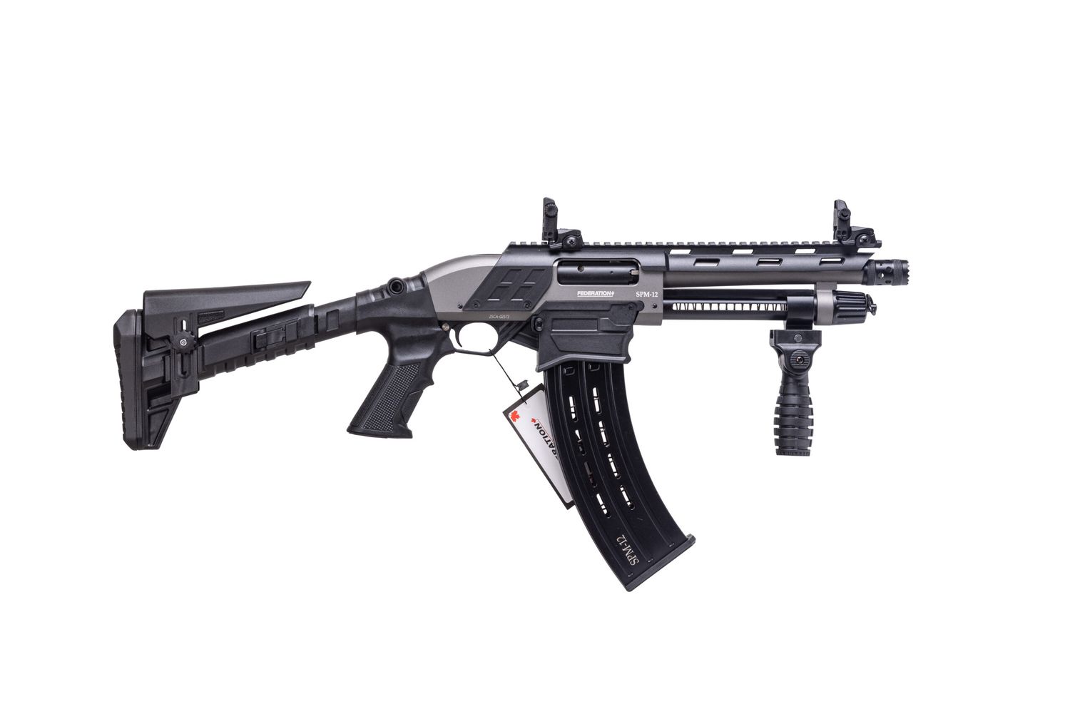 Federation SPM12 Shorty 12 Gauge 3" 9" Barrel Adjustable Stock Stealth Grey Magazine Fed Pump Action Shotgun