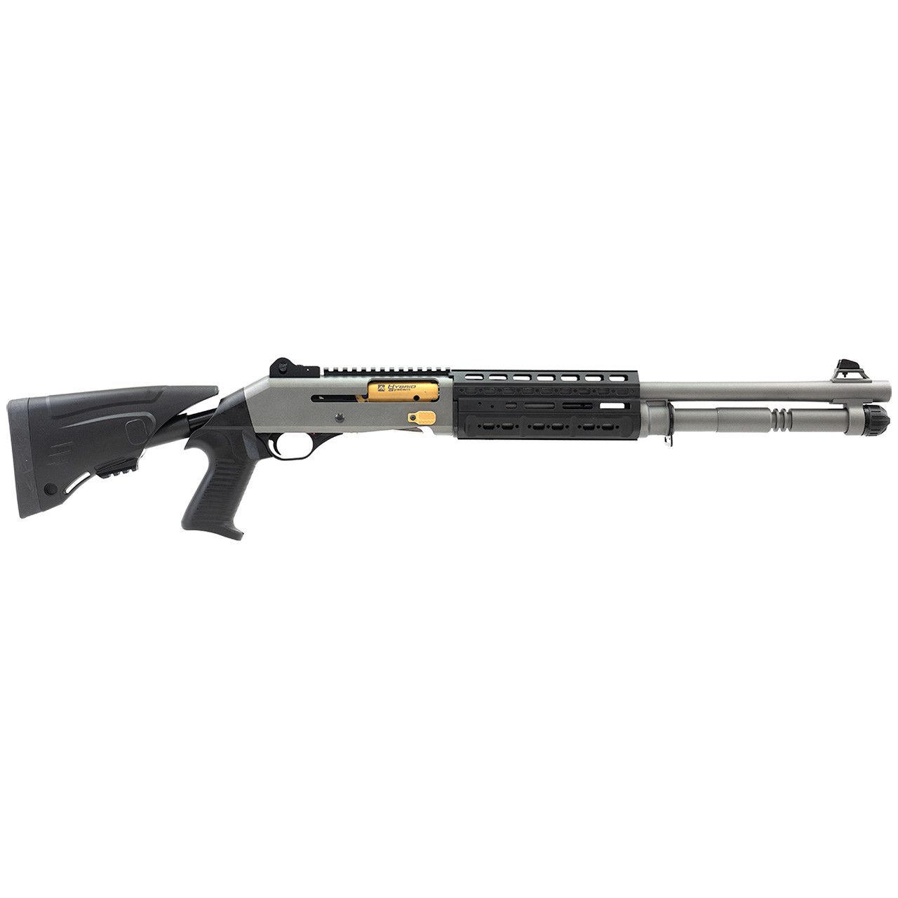 Canuck Elite TacOp Semi-Auto Shotgun, 12ga x 3”, 18.6” Barrel Tactical Grey, Gold Bolt