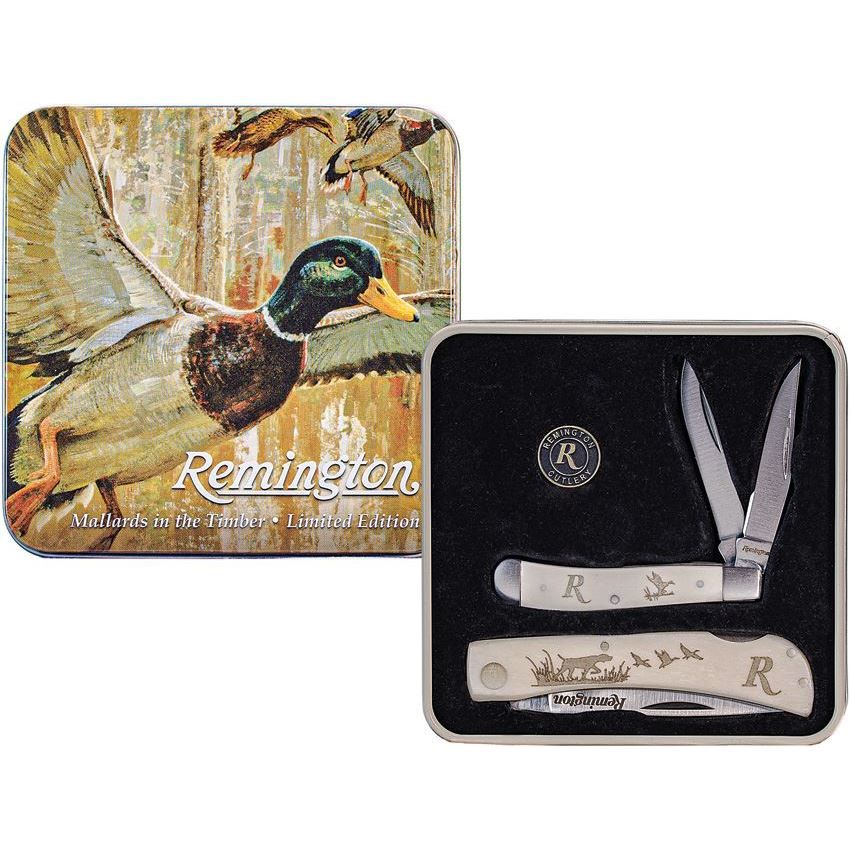 Remington - Mallards in the Timber Tin Collector Gift Set w/2 Folding Knives - 15686