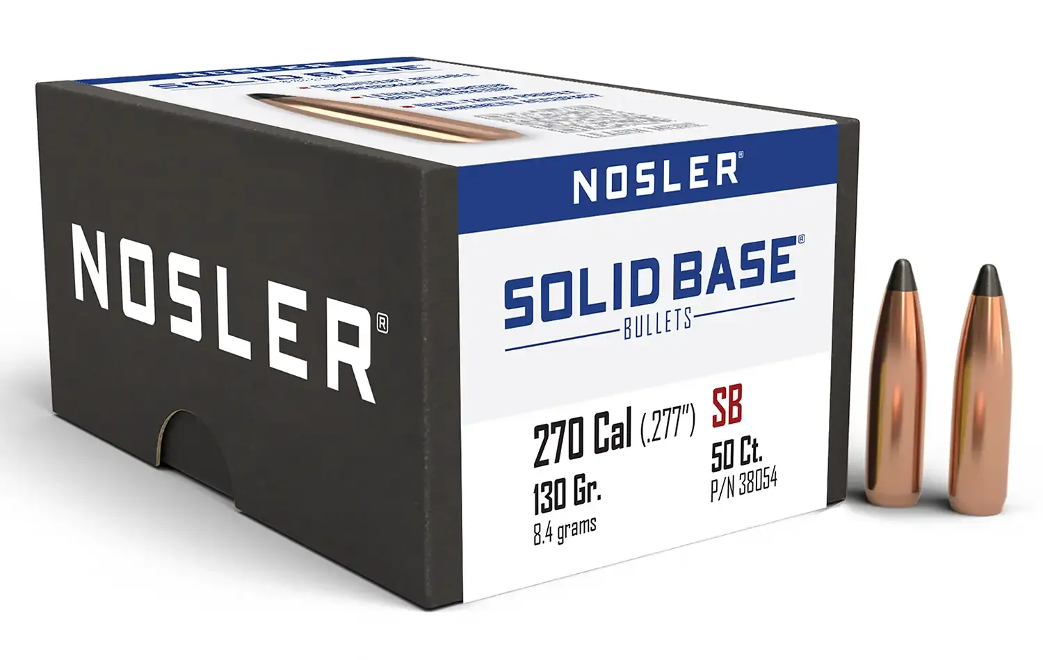 Nosler 38054 Solid Base 270Cal 130gr Soft Point 50CT Nosler 38054 Solid Base 270Cal 130gr Soft Point 50CT