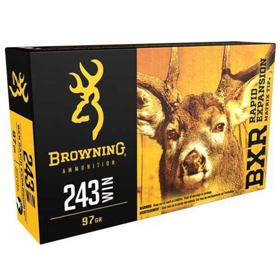 Browning Ammo B192102431 BXR Deer 243 Win 97 gr Matrix Tip 20 Per Box