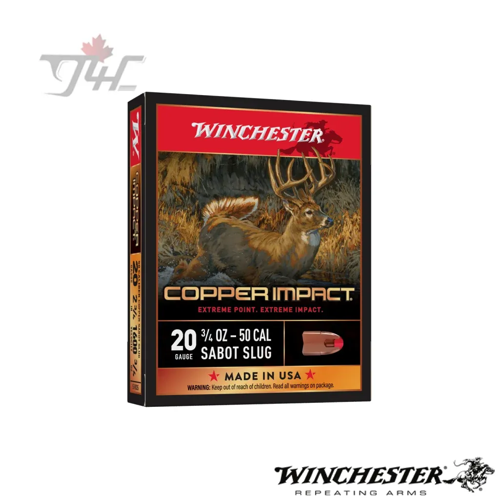 Winchester Copper Impact 20 Gauge 2-3/4 Sabot Slug #X20CLF 5 rounds