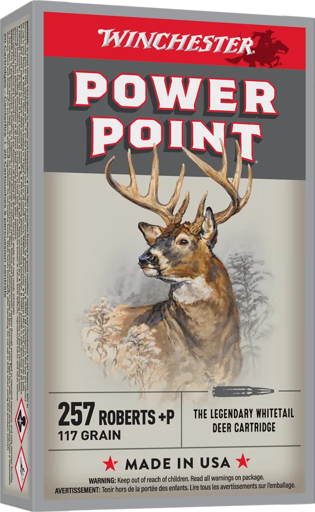 Winchester 257 ROBERTS +P POWER-POINT 117 GR 20 Rounds