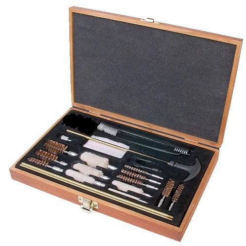 Deluxe Universal Cleaning Kit with Wood Case For .17cal & up with 8/32" Thread