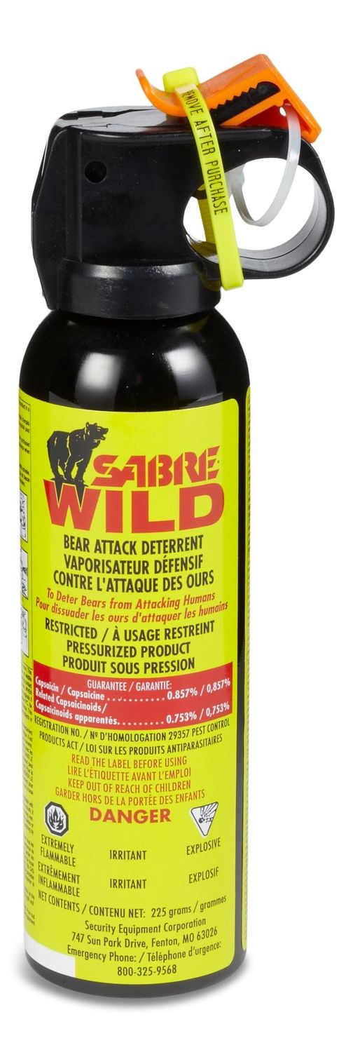 Sabre Wild Bear Attack Deterrent, 225 Gram Canister with Glow In The Dark Safety, .857 %
