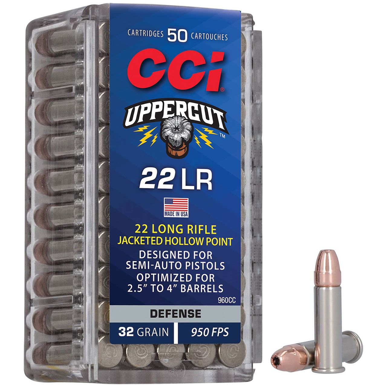 CCI 22LR UPPERCUT 32GR PLATED HP