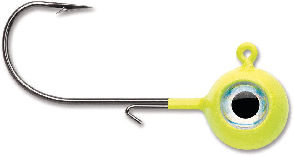 VMC Neon Moon Eye Jig, Color: Chartreuse, Size: 1/16