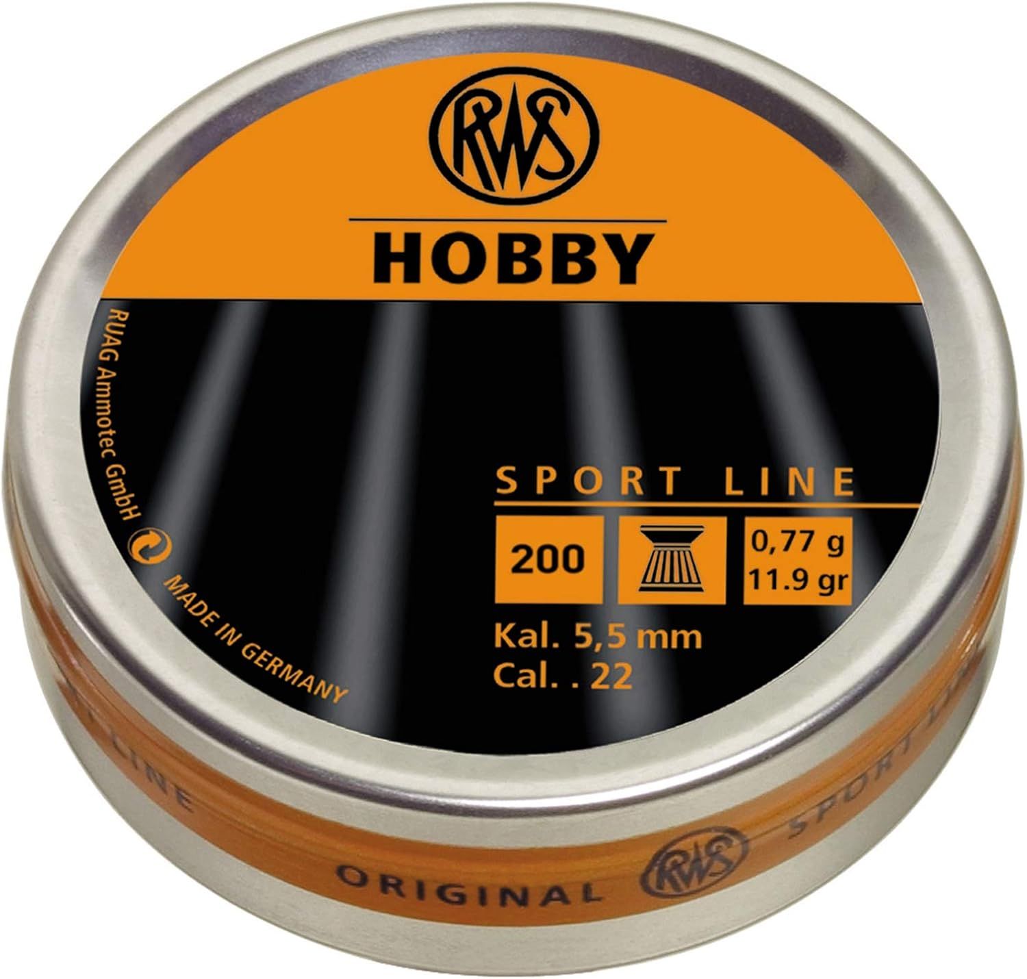 RWS Hobby .22 Wadcutter Pellets (200 Pack)