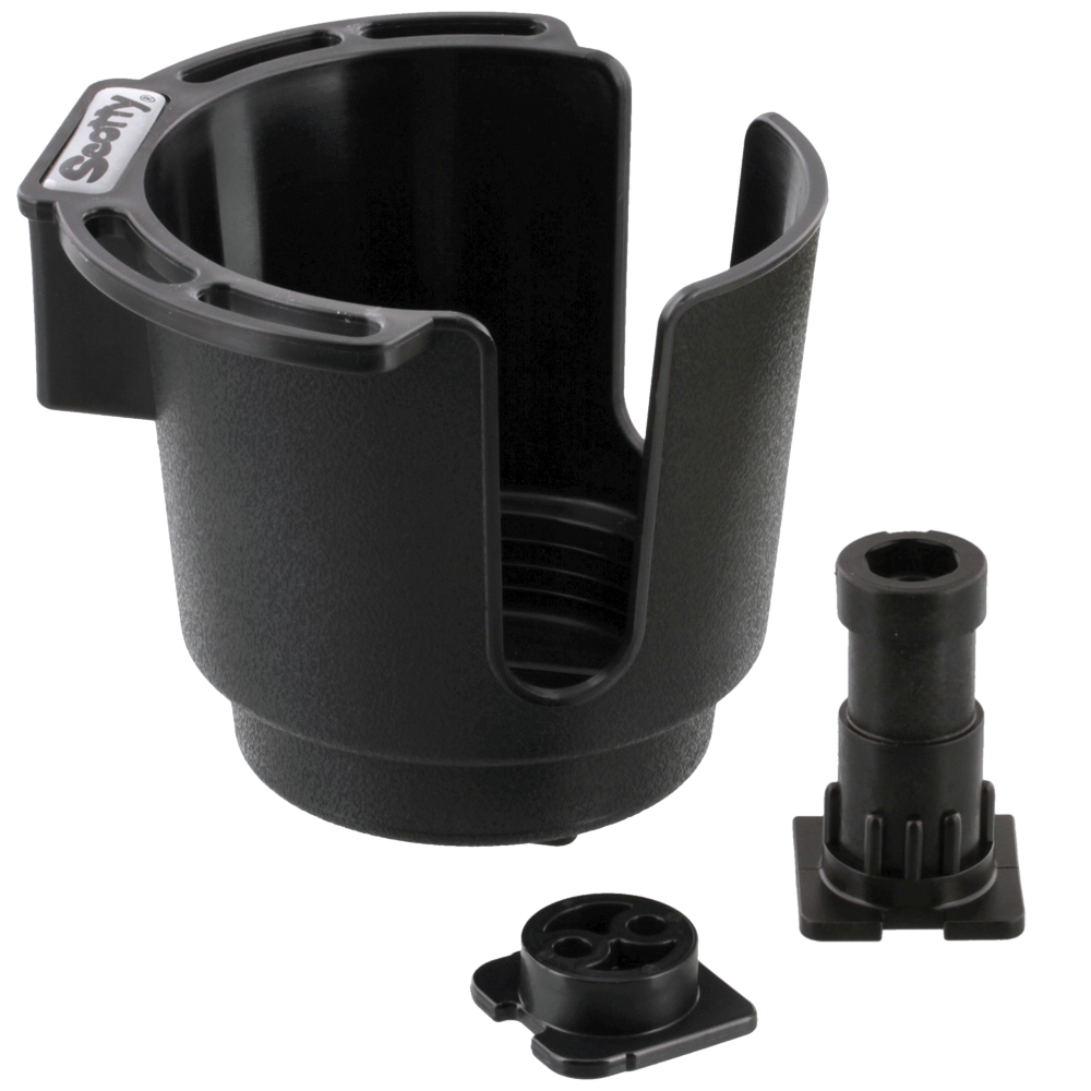 Scotty Cup Hldr w/ Rod Hldr Post & Bulkhead / Gnl Mount, Blk