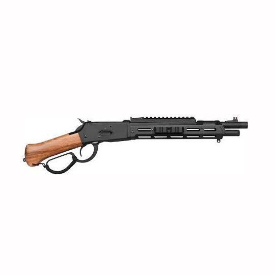 Canuck Wrangler Regulator .357 Mag / .38 SPL Blackout Lever Rifle, 12" Barrel Threaded 1/2-28, Black, Walnut Birds Head, CL35712SWXB