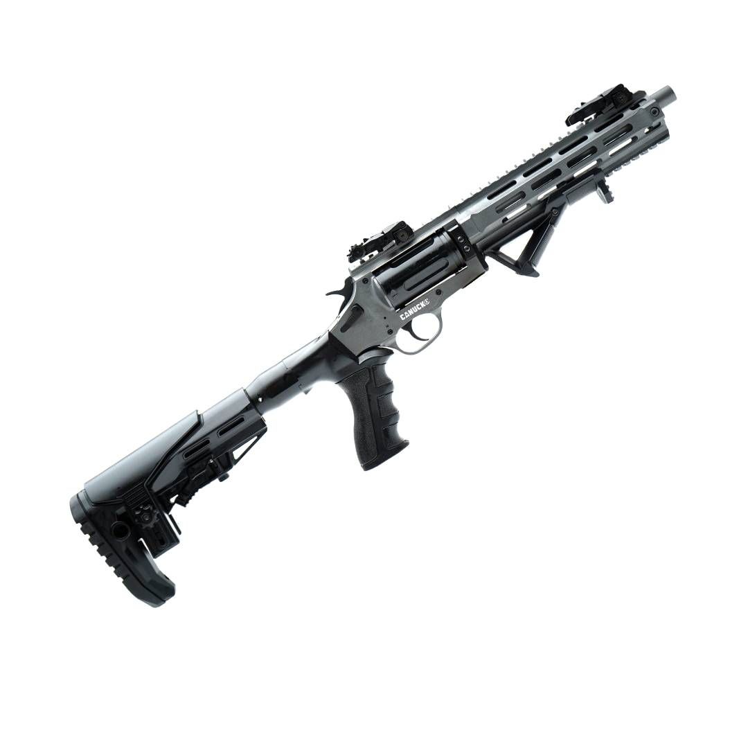 Canuck Evolve Tactical Distressed Grey 410ga 2.5" Revolver Shotgun 9" Barrel w/ Angled Grip