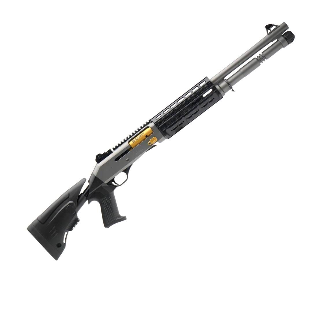 Canuck Tactical Operator Pro 12 Gauge 3" Chamber 18.6" Barrel Grey/Gold Semi-Auto Shotgun
