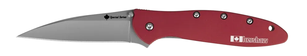 KERSHAW LEEK - ALUM RED/SIL CANADA folding lock blade paocket knife KERSHAW LEEK - ALUM RED/SIL CANADA folding lock blade paocket knife