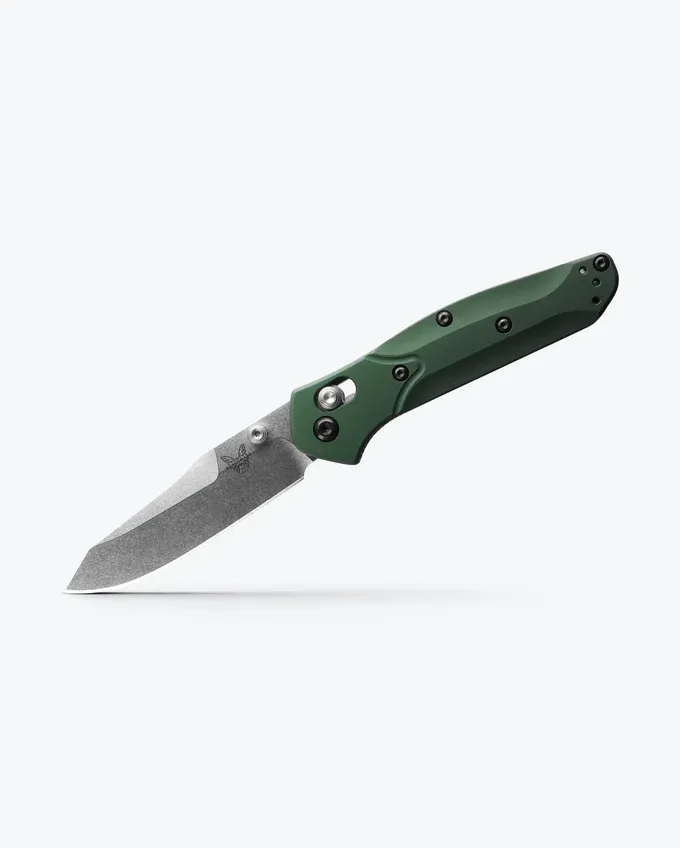 Benchmade Mini Osborne Reverse Tanto w/ AXIS Lock Green Aluminum Benchmade Mini Osborne Reverse Tanto w/ AXIS Lock Green Aluminum