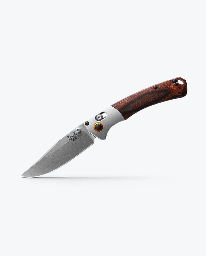 Benchmade Mini Crooked River Gray Aluminum & Wood w/ Clip Point Benchmade Mini Crooked River Gray Aluminum & Wood w/ Clip Point