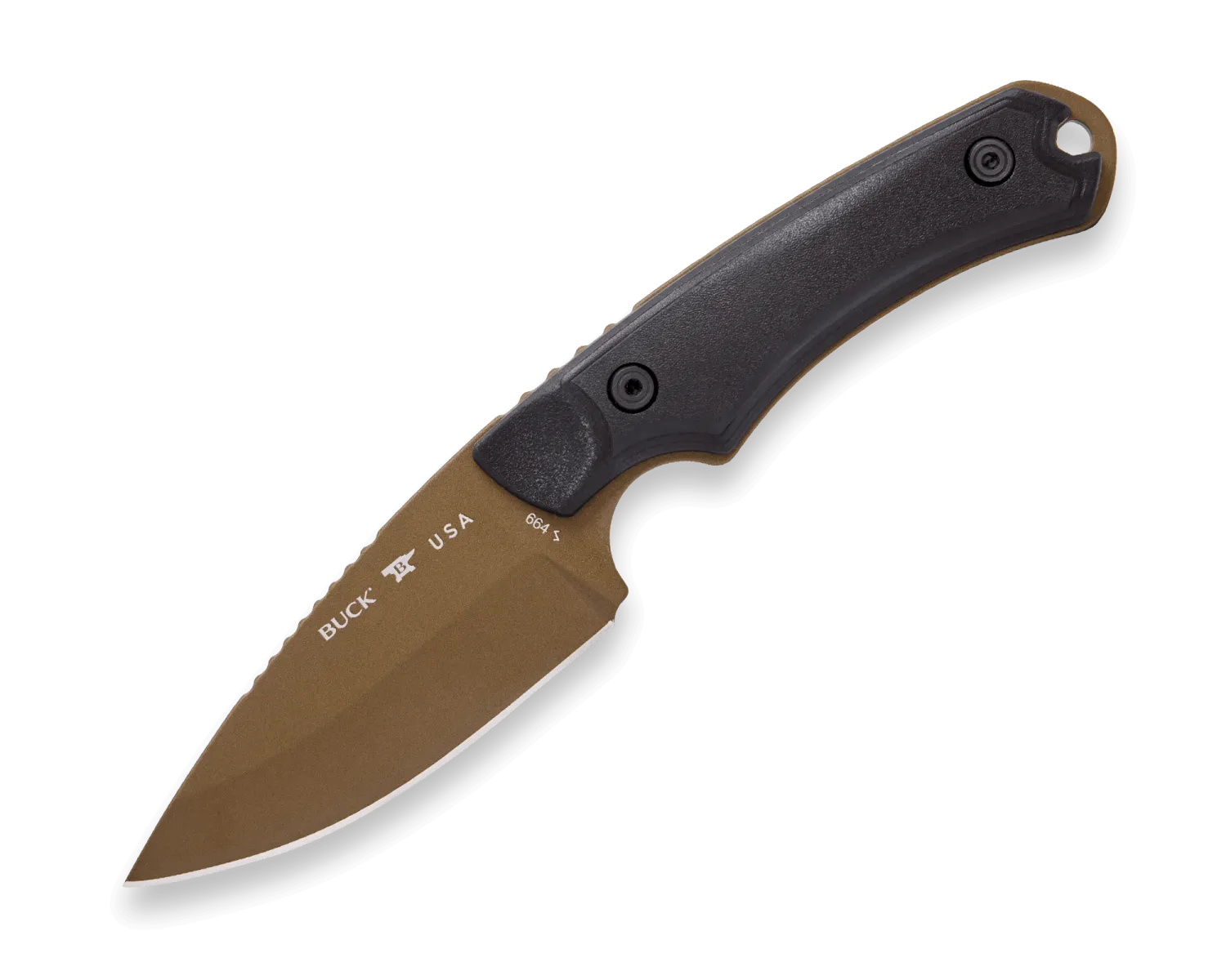 Buck Knives 664 Alpha Hunter Back Country Versaflex Rubber/Nylon Handle Bronze Cerakote Fixed Blade w/ Sheath Buck Knives 664 Alpha Hunter Back Country Versaflex Rubber/Nylon Handle Bronze Cerakote Fixed Blade w/ Sheath