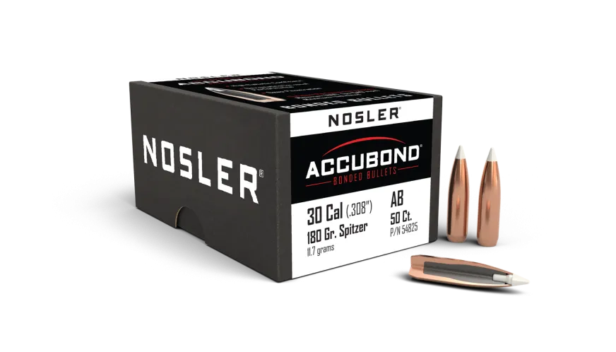 Nosler AccuBond .30 Cal. .308" Diameter 180 Grain Spitzer (50-Count)