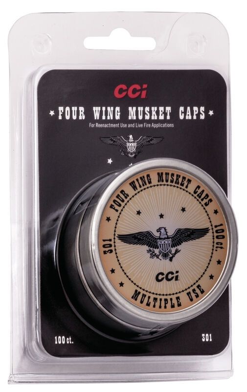 CCI REINACTMENT MUSKET CAPS 100 PER TIN
