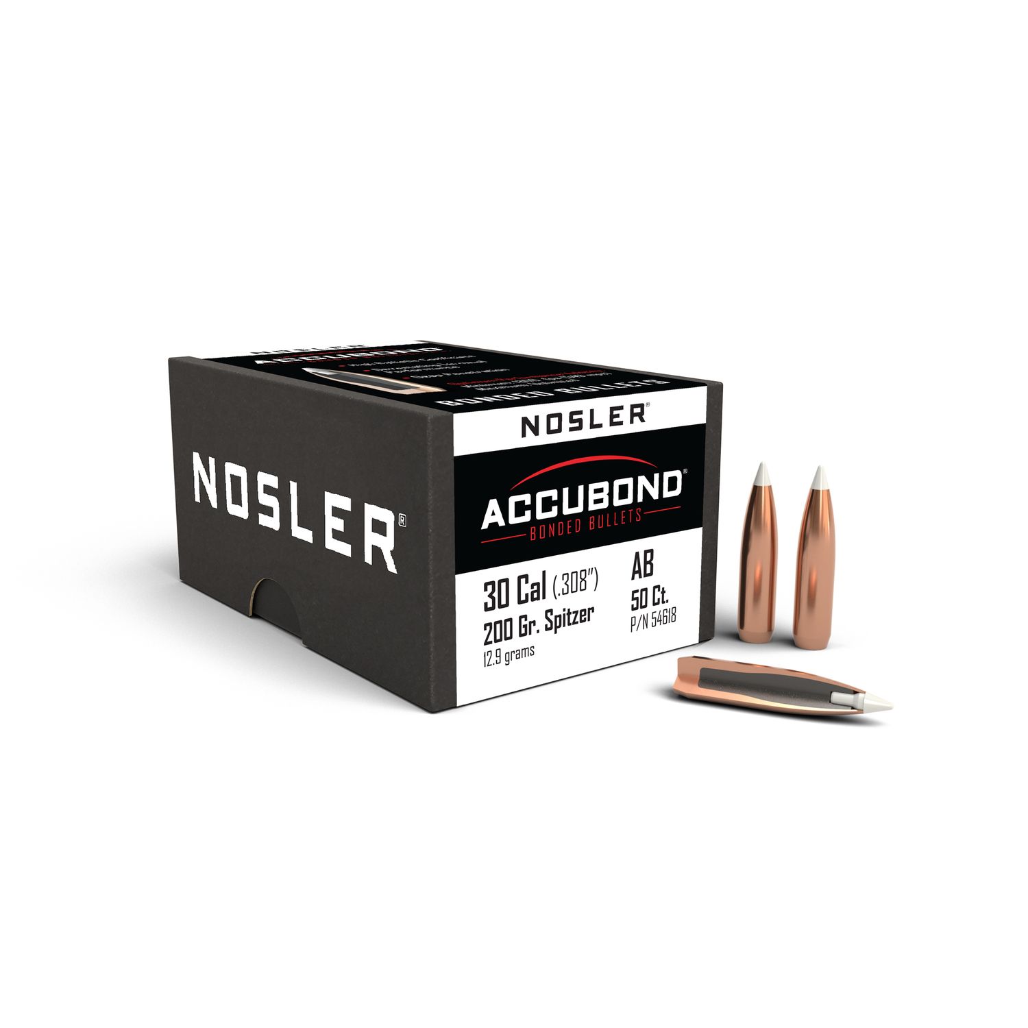 Nosler .308 Dia 200 Grain Accubond Spitzer Nosler .308 Dia 200 Grain Accubond Spitzer