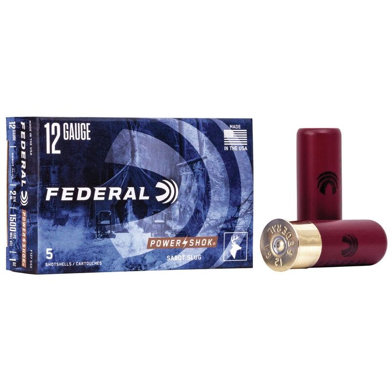 Federal Power Shok 12 Gauge 2 3/4" 1 oz Sabot Slug (5 Pack)