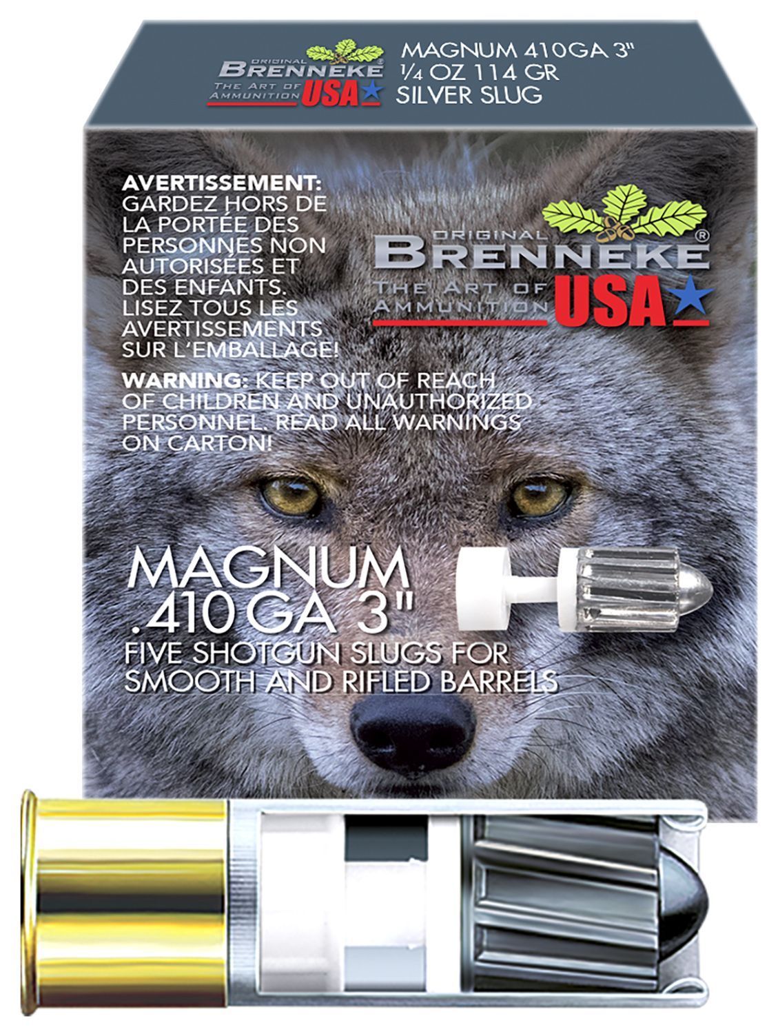 Brenneke Magnum 410 Gauge 3" 1/4oz Slug (5 Pack)