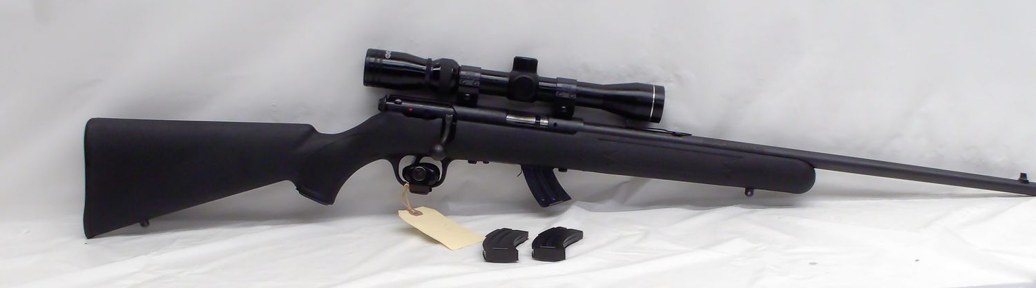 UG-22151 USED Savage Mark II 22LR Black Synthetic Tasco 3-9x40 Scope Some Rust on Barrel 2 Extra Magazines