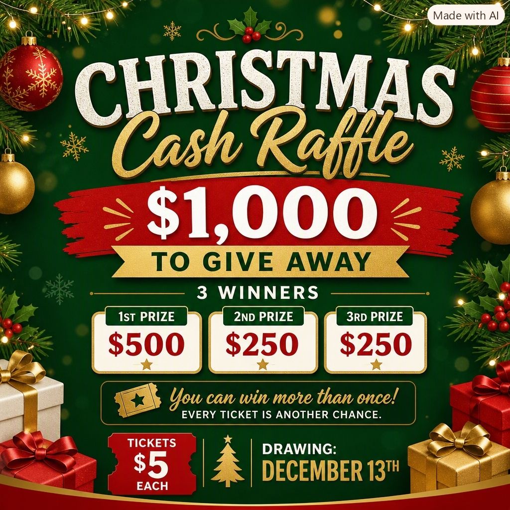 CHRISTMAS CASH RAFFLE!