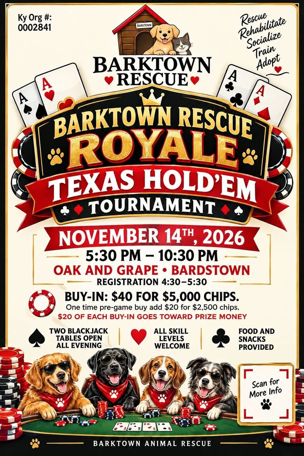 Barktown Rescue Royale- Texas Hold Em Tournament