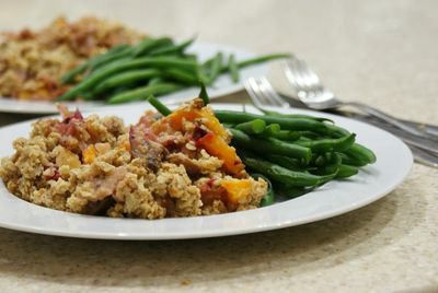 Linsencrumble mit selfmade Cashewfrischkäse und Petersilie