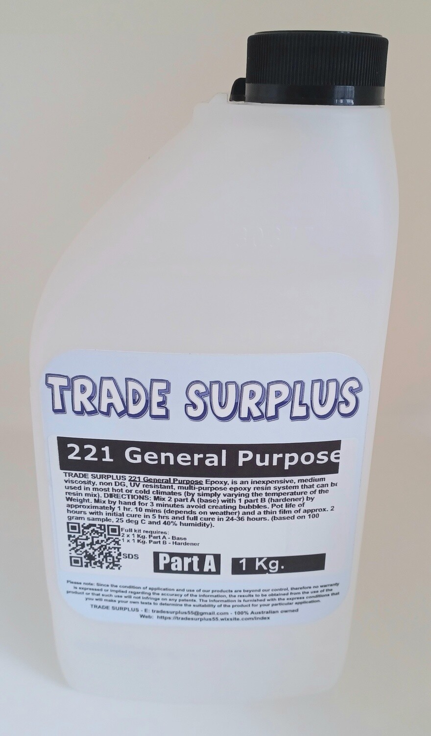 221 General Purpose Epoxy (3 kg kit includes parts A&amp;B)