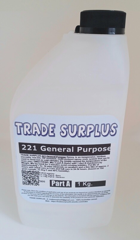 221 General Purpose Epoxy (3 kg kit includes parts A&amp;B)