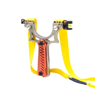 PROFI STAHL STEINSCHLEUDER Slingshot Schleuder Zwille Sportschleuder Ersatzgummi