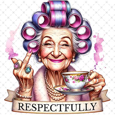 Old Lady Respectfully Middle Finger
