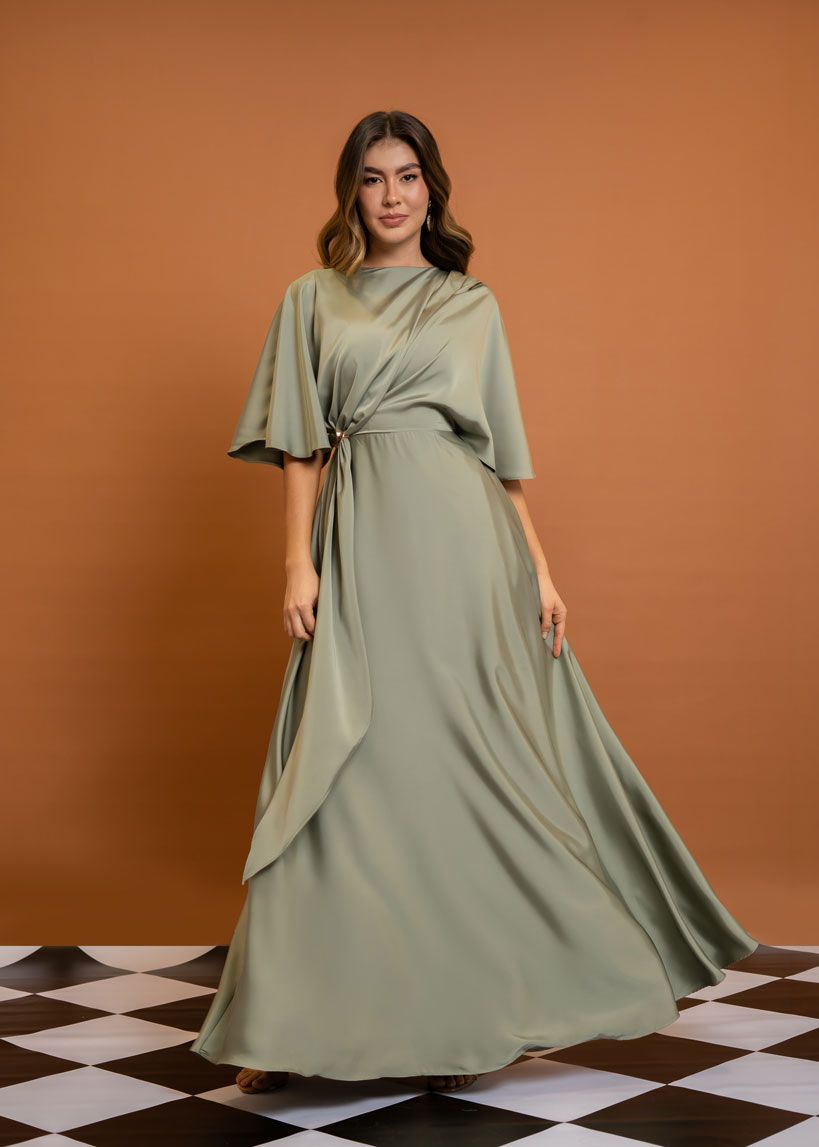 Vestido Rosaura Verde Salvia