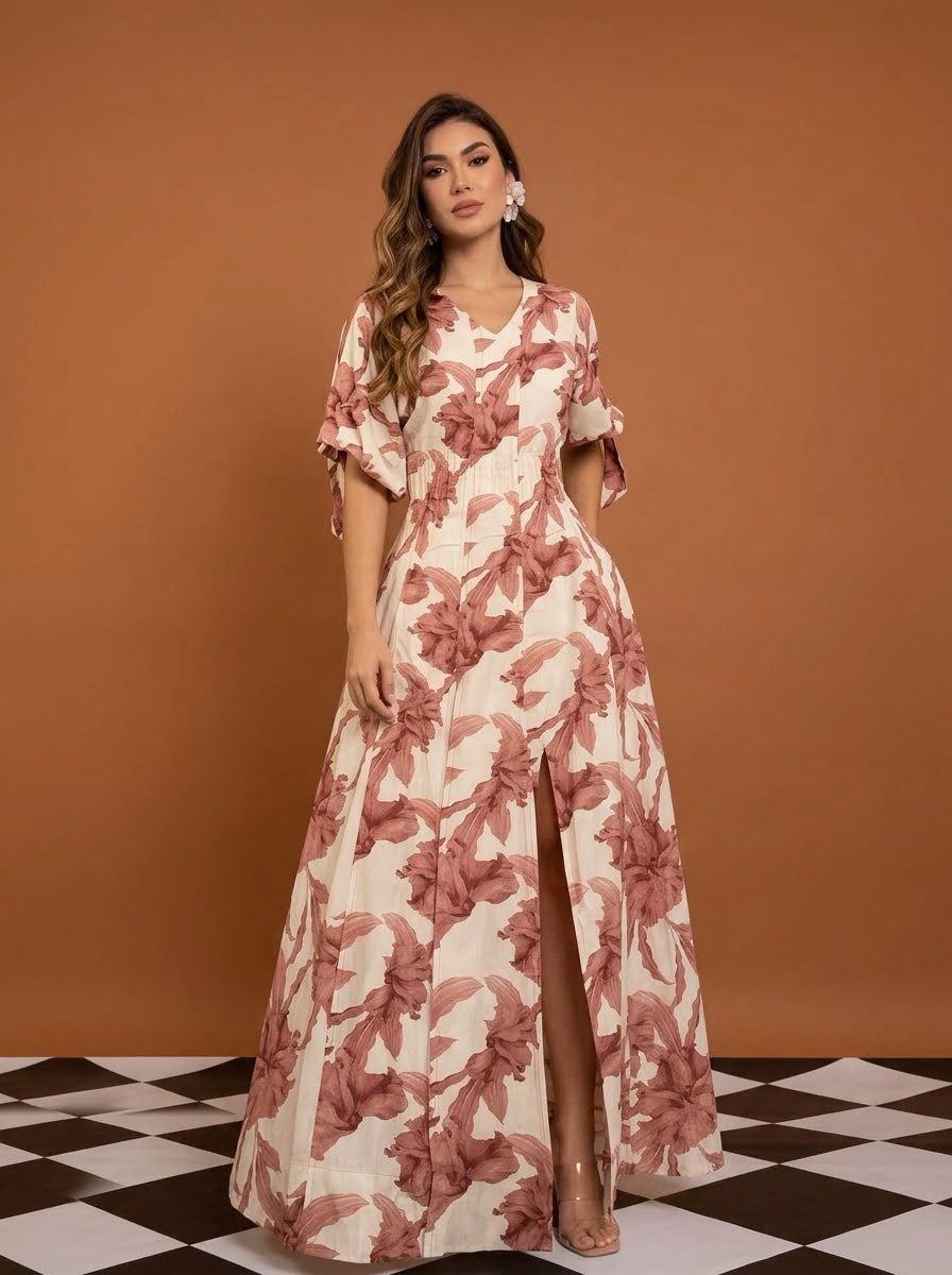 Vestido Carolina Rosa