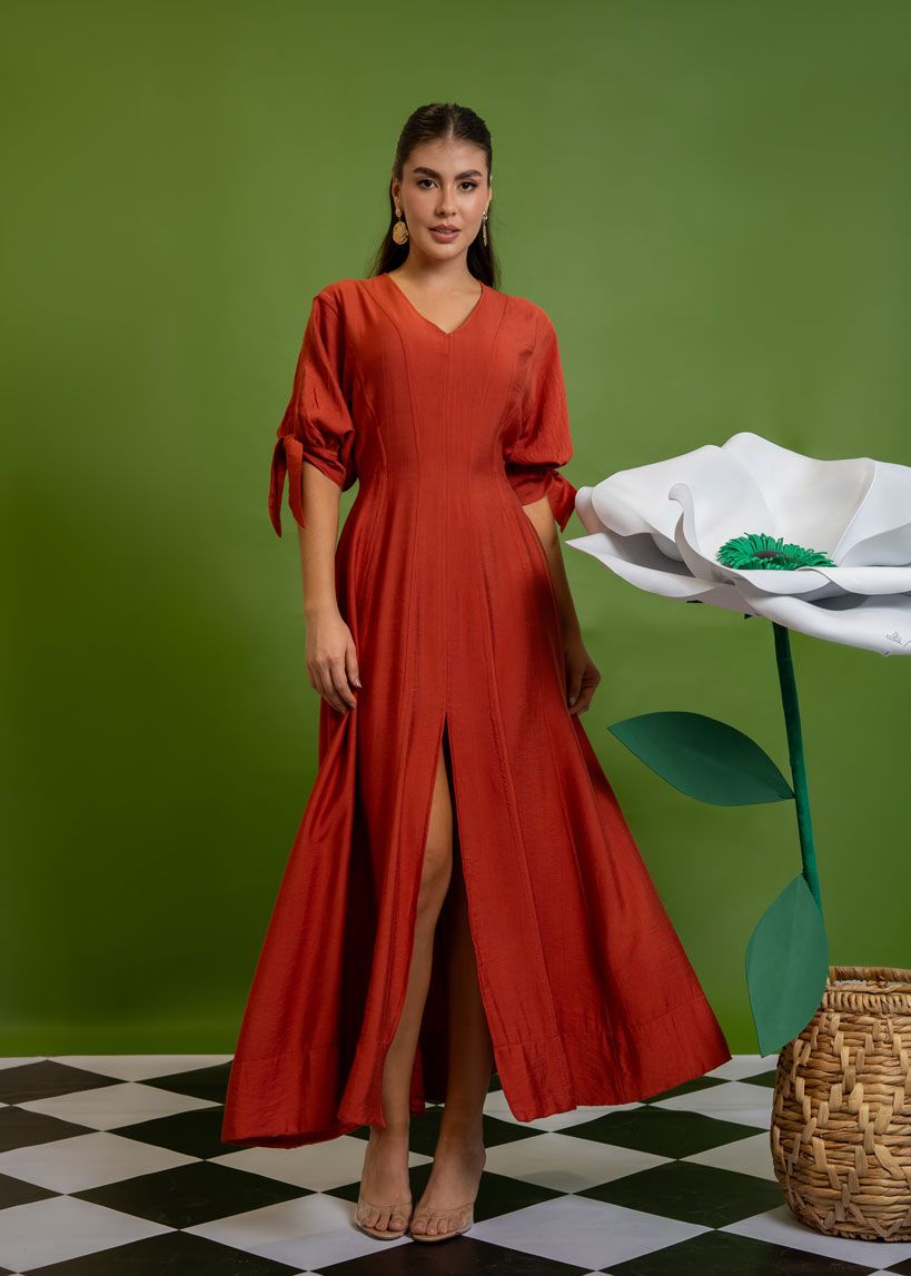 Vestido Carolina Terracota