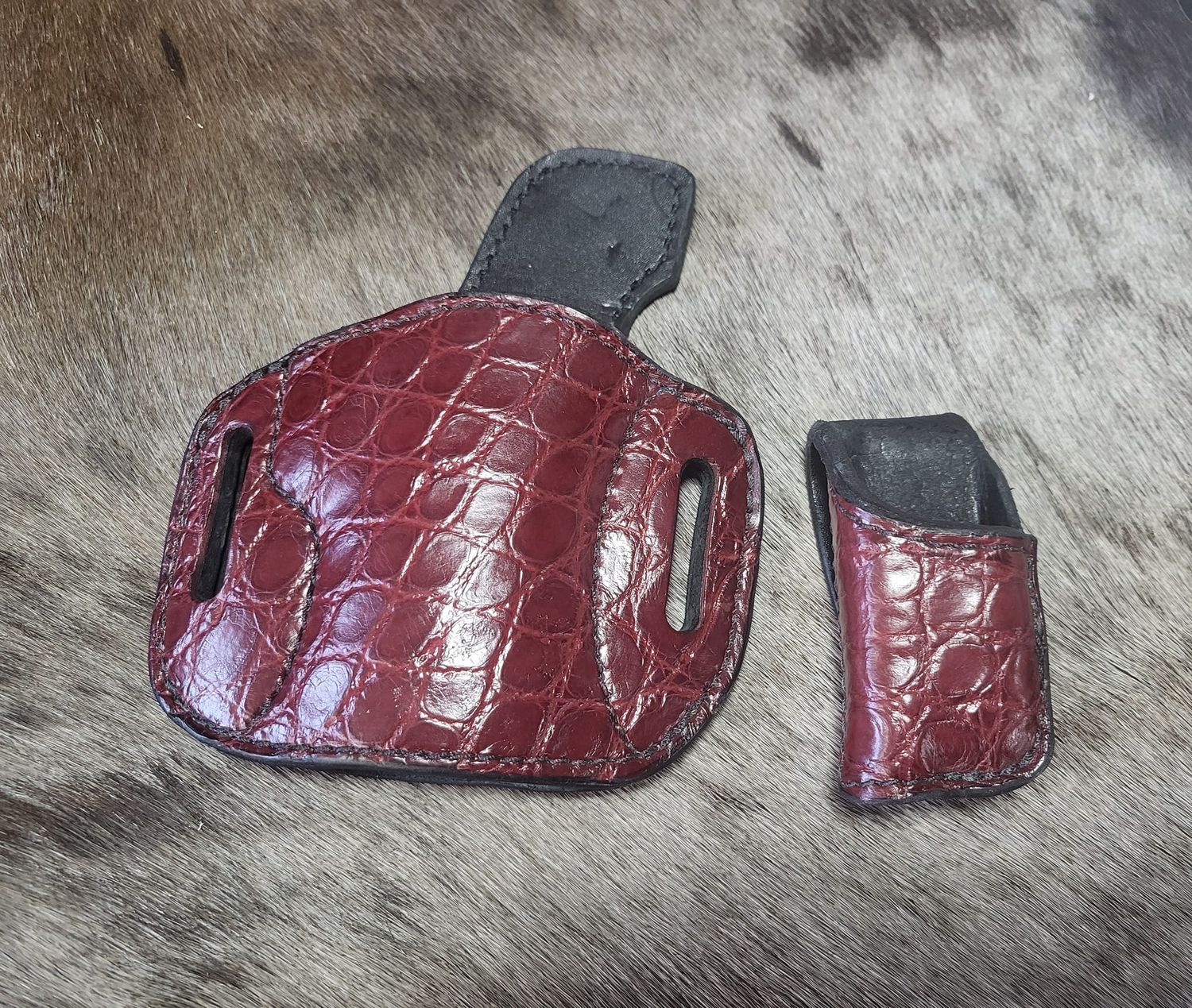 Sig 365 Oxblood Gator Cuda RH & Single Mag Pouch