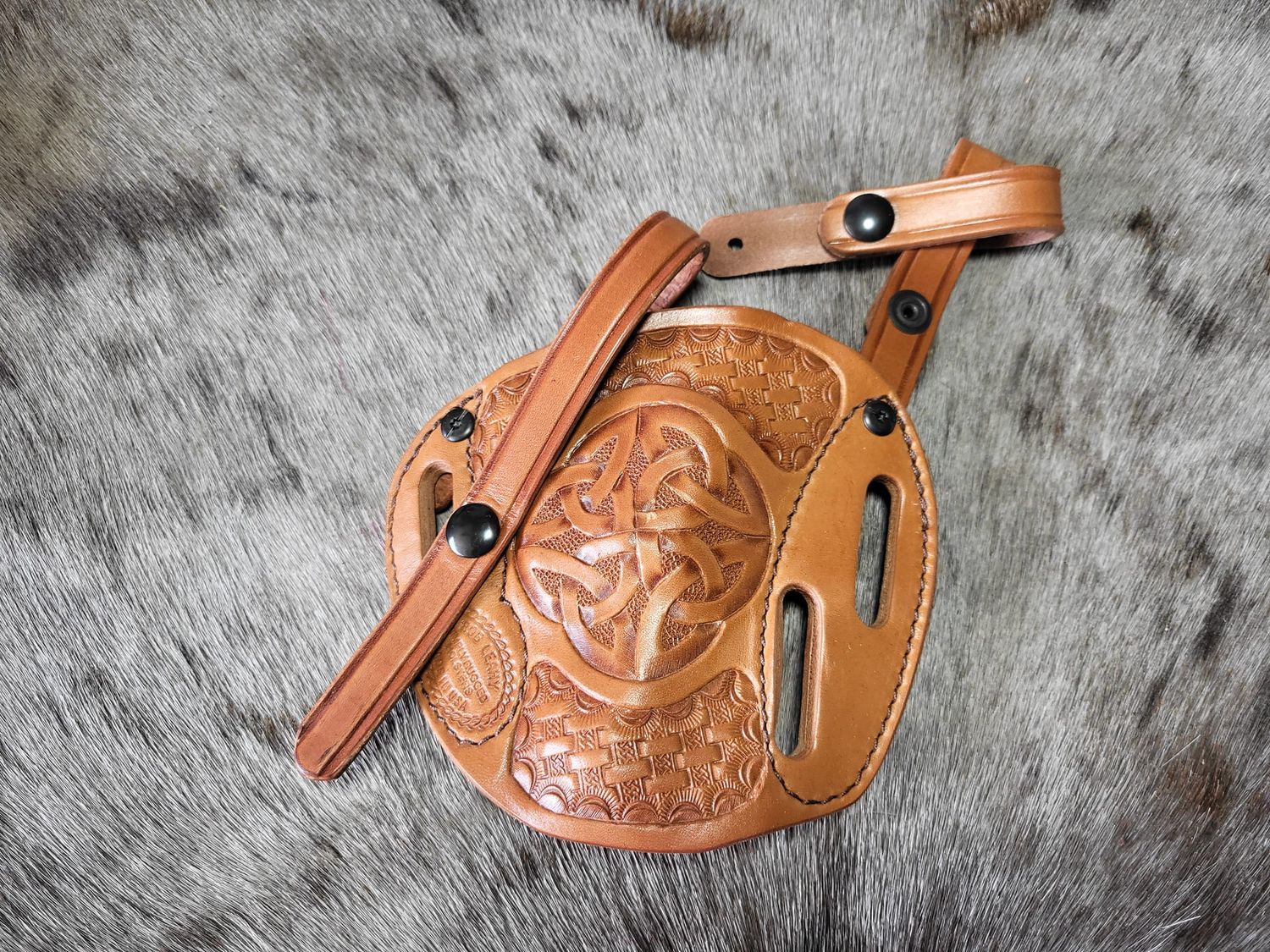 Silver Dollar Pancake Celtic Tooled 2" Colt Cobra RH