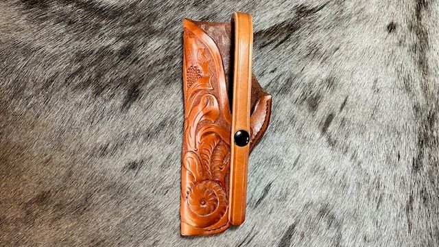 Carved 4" Luger LEFT HAND Tan