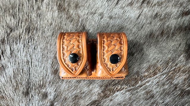 Double Speed Loader Pouch Basket Weaved Tan