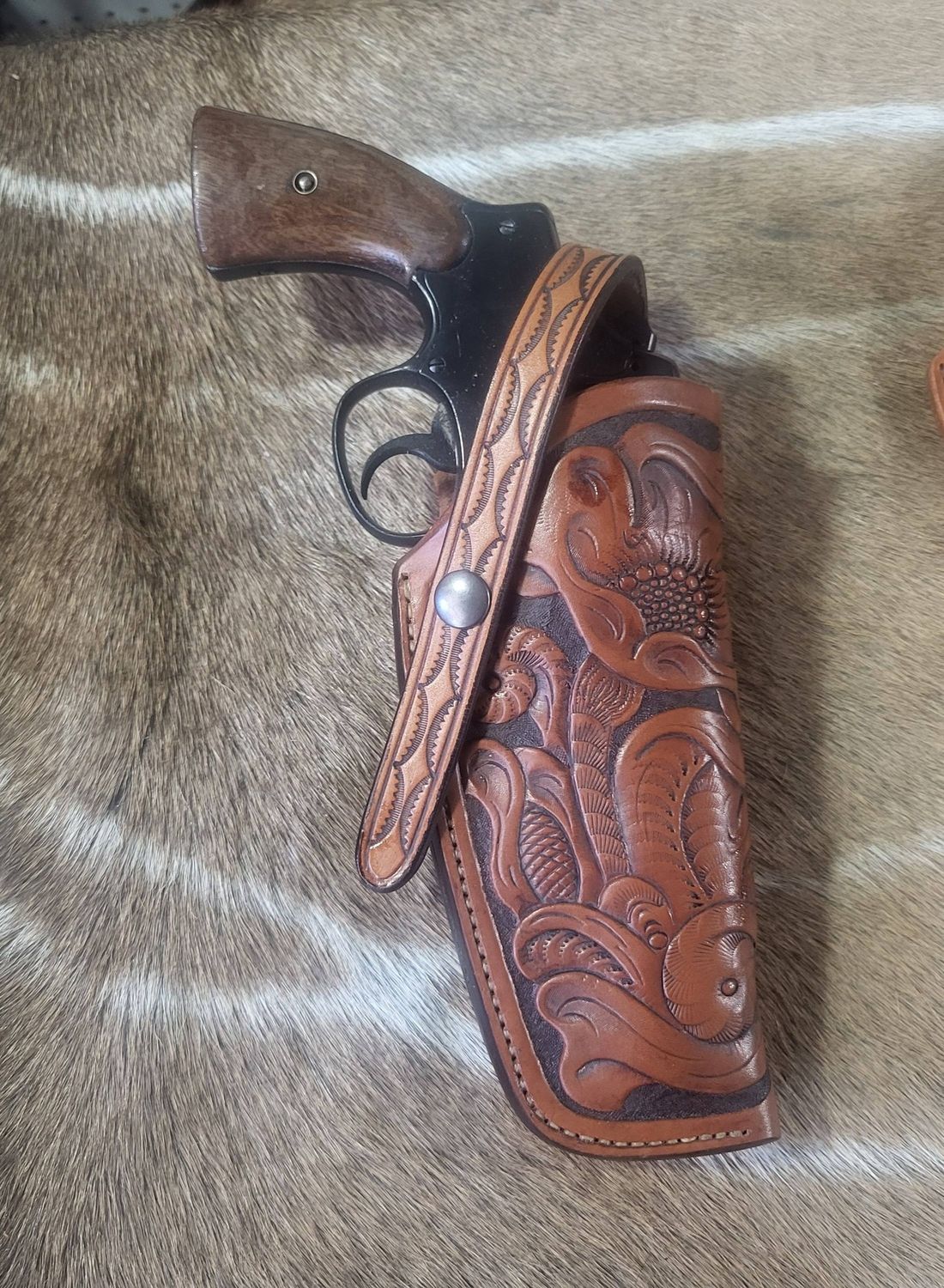 Tom Threepersons floral 2 tone 5" S&W N frame