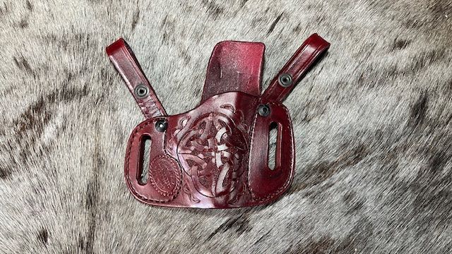 Cuda Kimber Micro 9 Oxblood Celtic Carved IWB RH