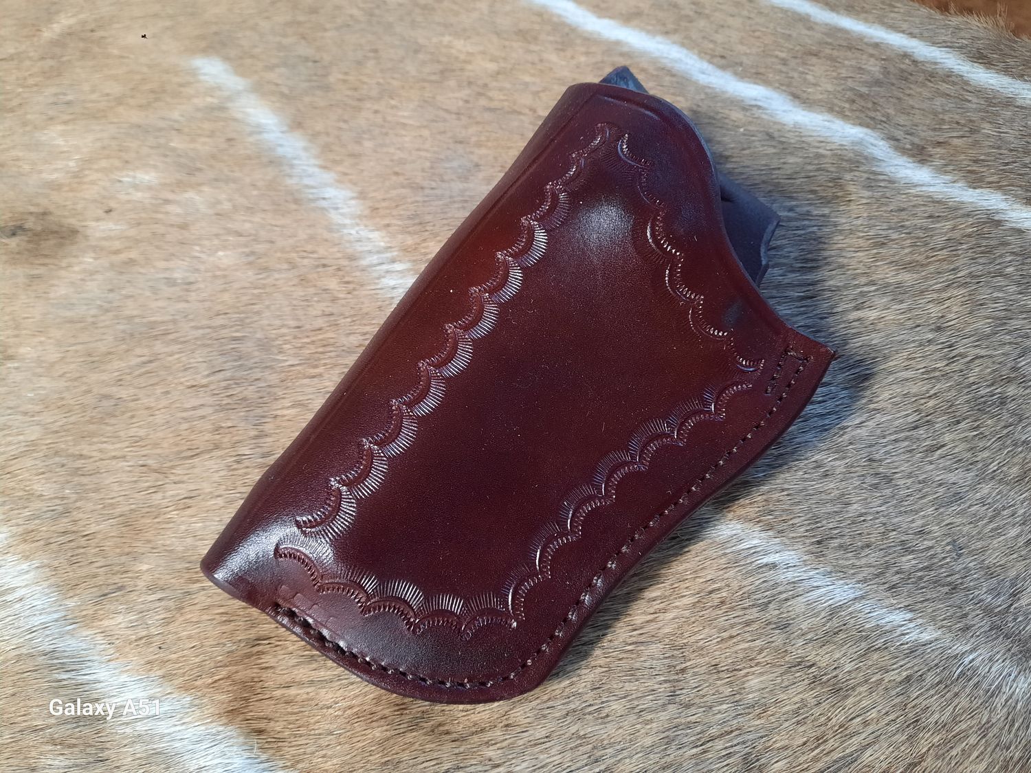 120 Holster fits 4" SW N Frame w/border stamping Oxblood, LH