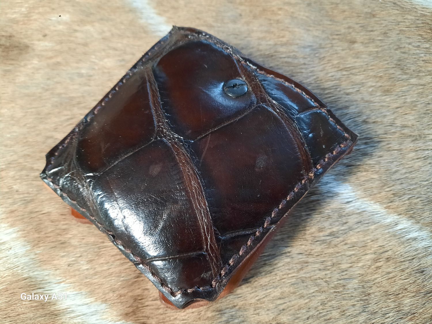 Dual Defender Mag Pouch with Brown Gator fits Single Stack .45