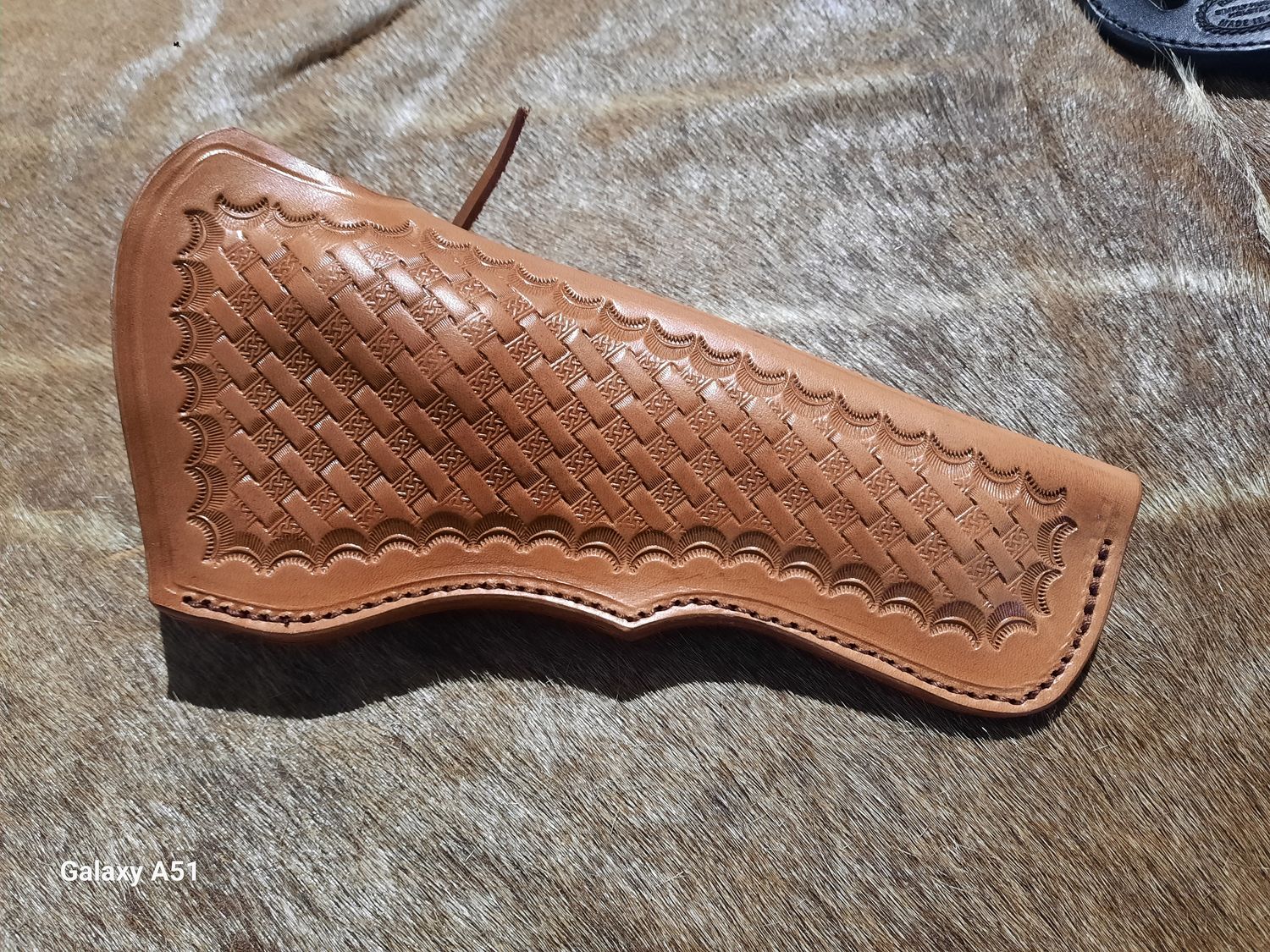 Cattleman fits SW N Frame 5", Basketweaved, RH, Tan