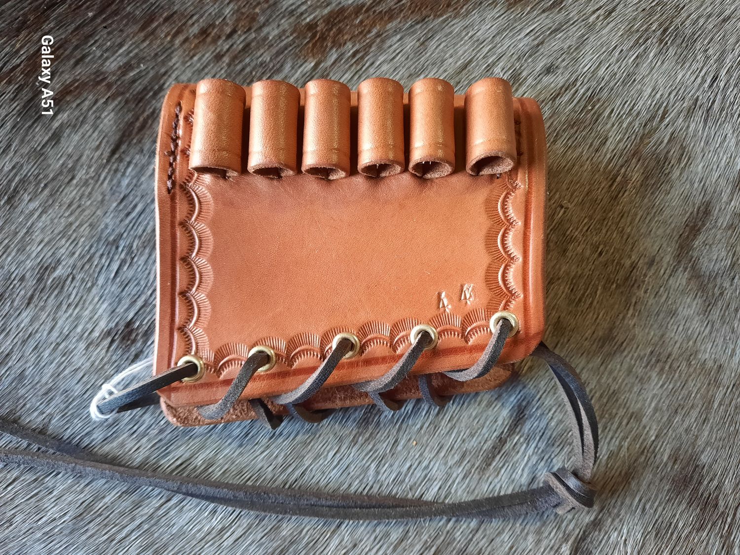 Cartridge Cuff fits .44/.45 X 6, Border Stamped, RH, Tan